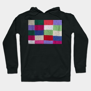 colourful vintage patchwork knitted squares Hoodie